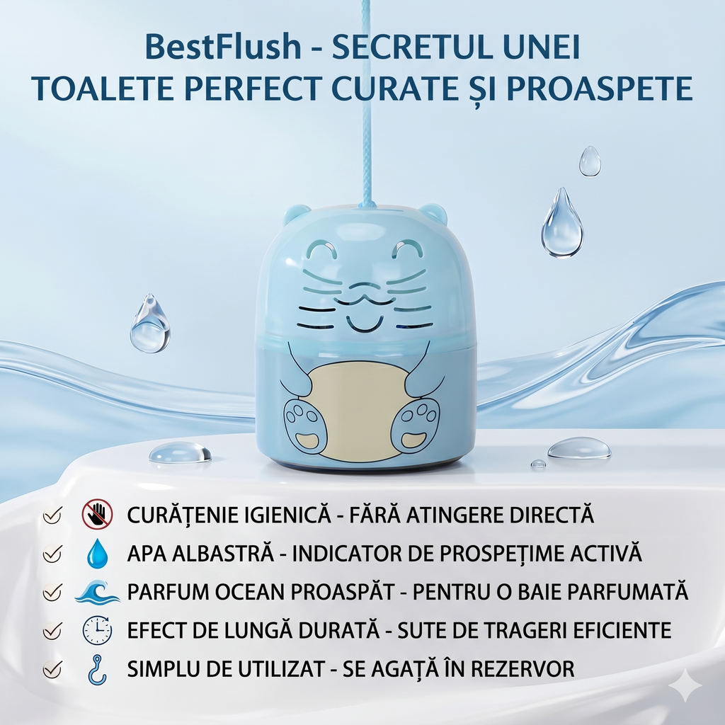 BestFlush: Ursulețul Inteligent pentru o Toaletă Mereu Curată și Parfumată