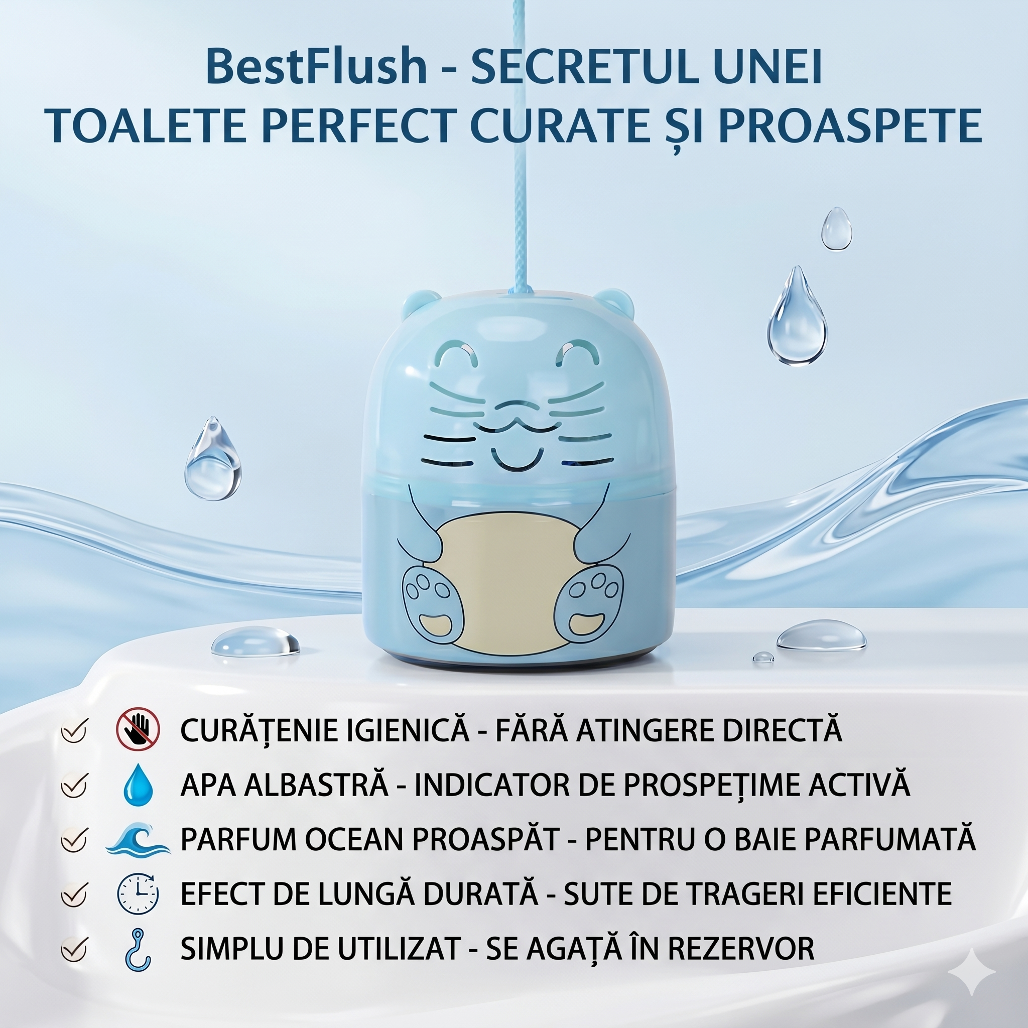 BestFlush: Ursulețul Inteligent pentru o Toaletă Mereu Curată și Parfumată
