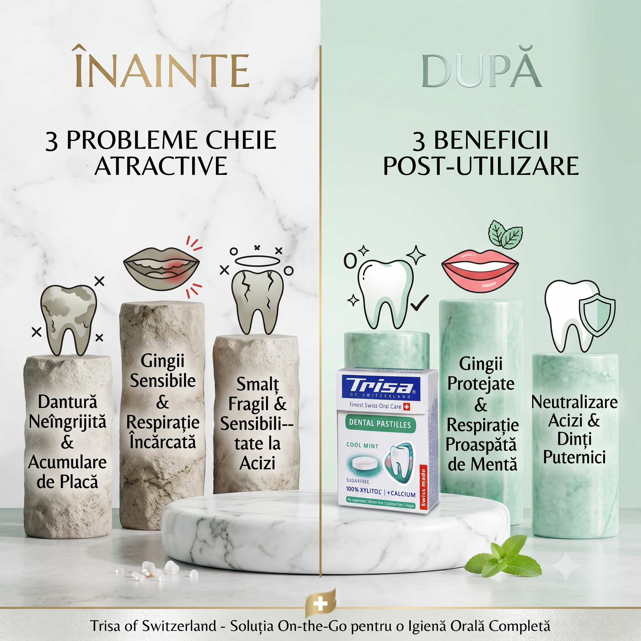 Pastilele Trisa - Descoperă protecția elvețiană cu Xylitol și Calciu!