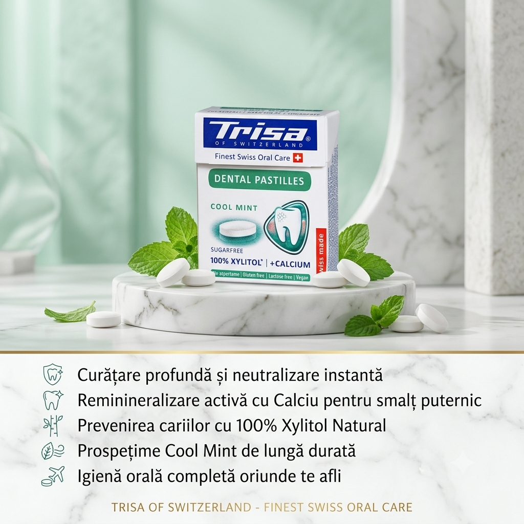 Pastilele Trisa - Descoperă protecția elvețiană cu Xylitol și Calciu!