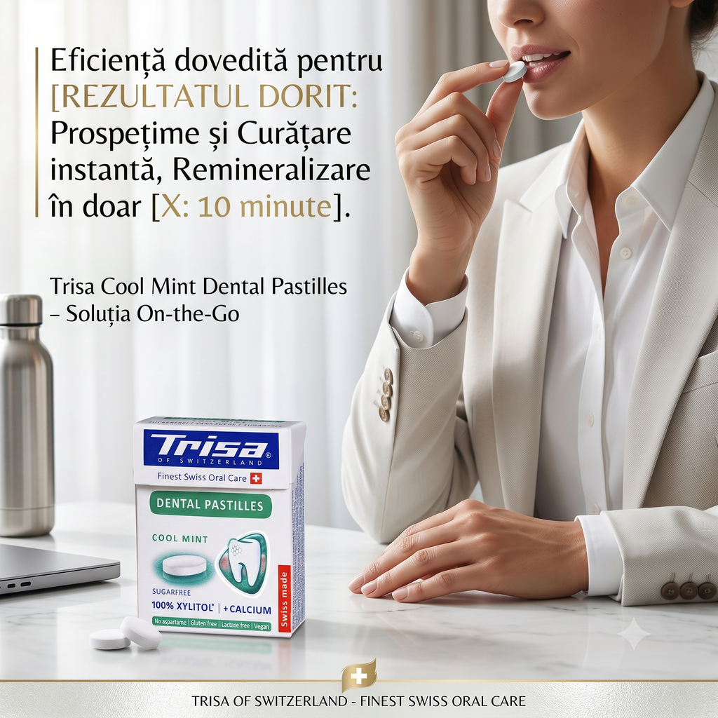 Pastilele Trisa - Descoperă protecția elvețiană cu Xylitol și Calciu!